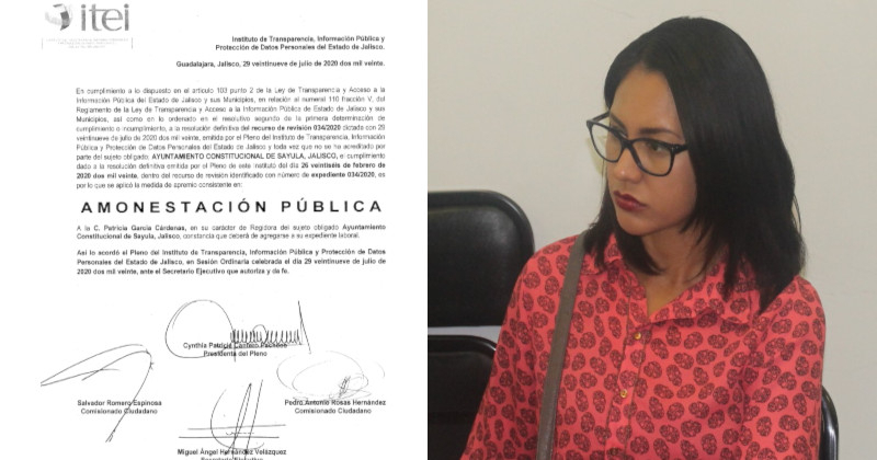 Amonestacion Publica para la Regidora Patricia García por ocultar información de la Demolicion del Kinder de Sayula